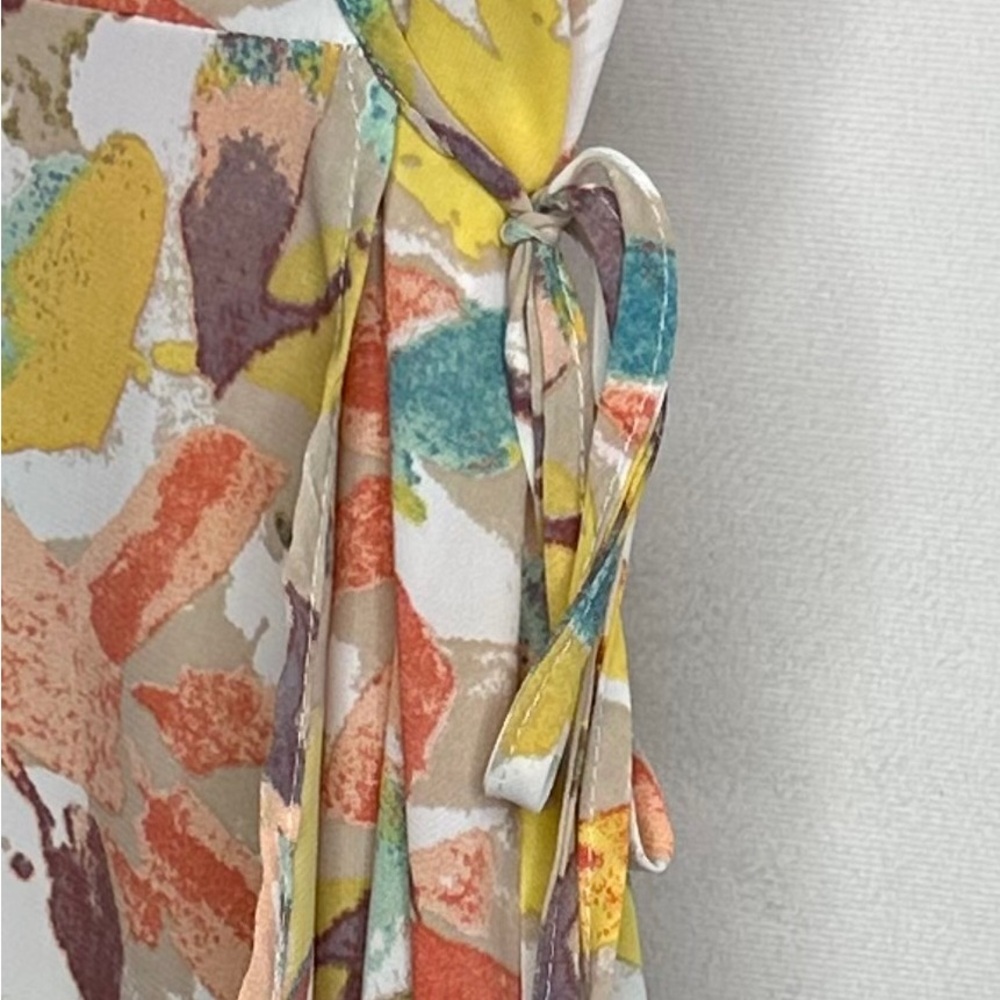 Pretty Garden Summer Wrap Maxi Dress Asymmetrical Ruffle Hem Boho Sz S - Picture 9 of 12